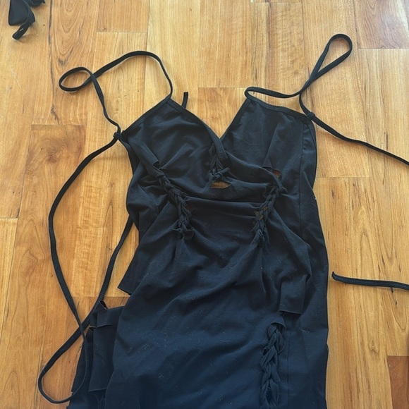 Darker Wavs Pitch Shredded Maxi dress with gloves set NEW NWT black sz Small S - Picture 3 of 7